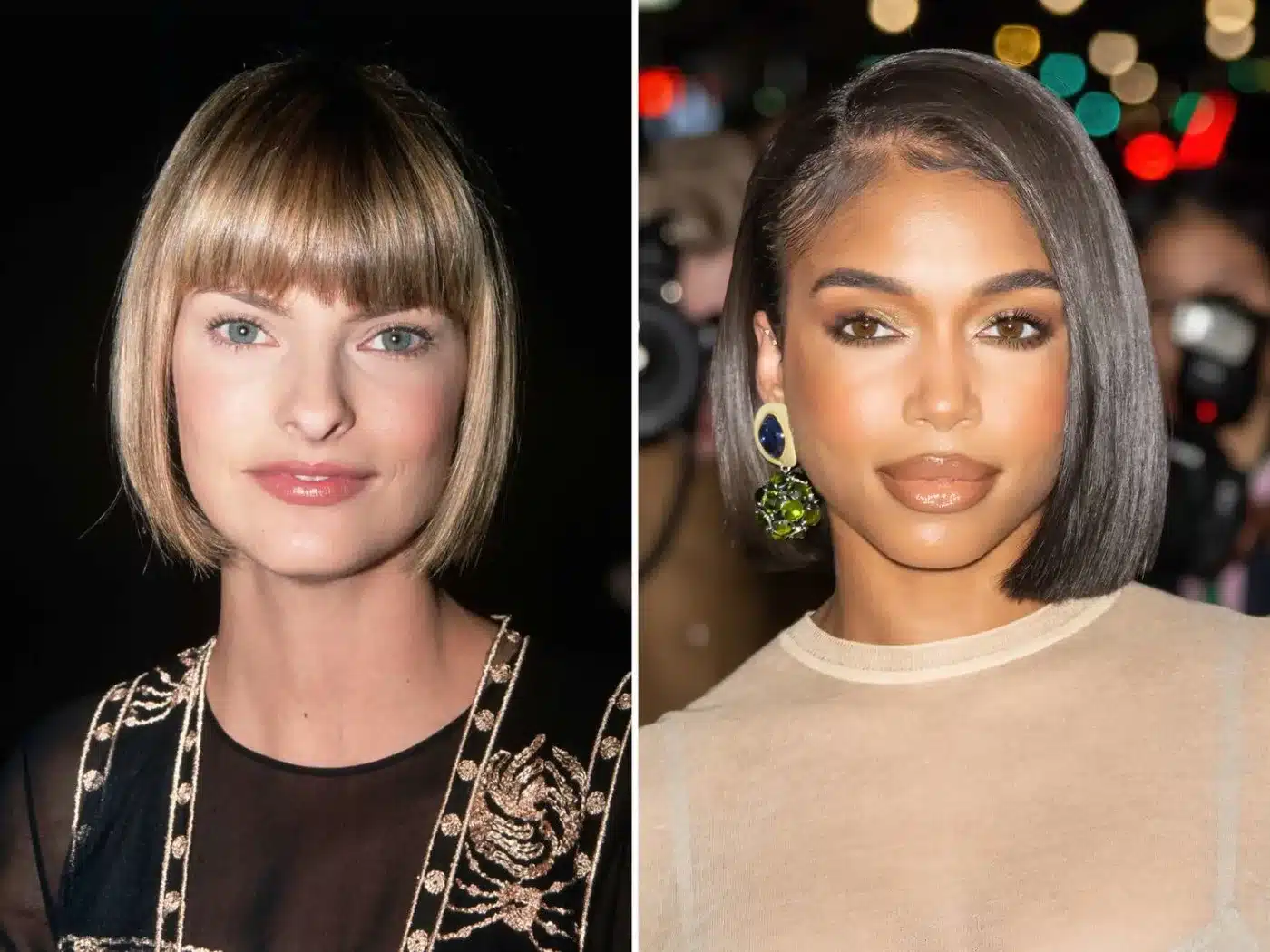 Linda Evangelista and Lori Harvey sporting the blunt bob from 13 '90s Bob Trends That Still Look Fresh Today