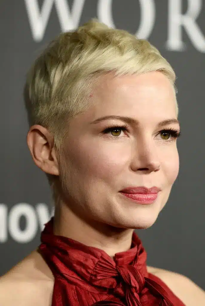 Michelle Williams with a tapered pixie haircut
