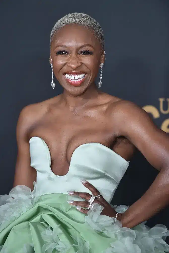 Cynthia Erivo with a buzz cut hairstyle