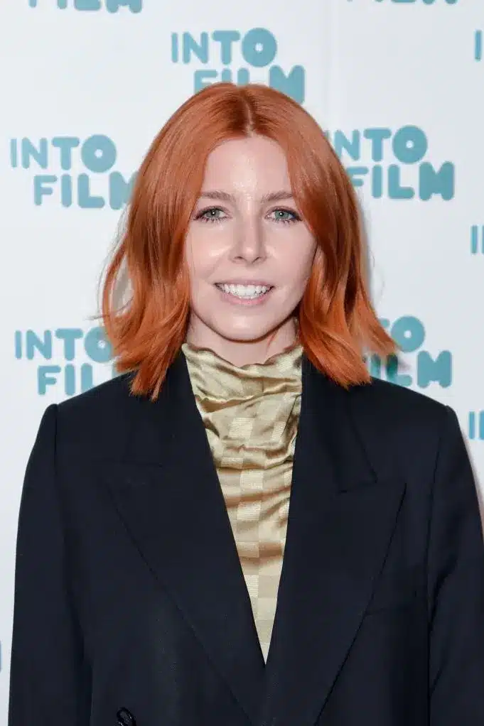 Stacey Dooley with a choppy lob haircut