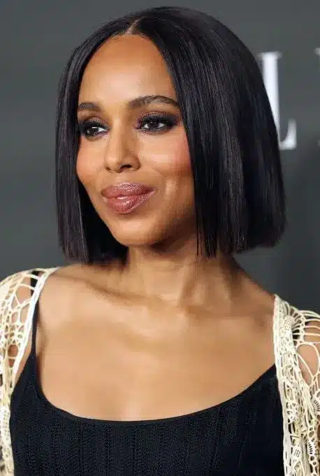 Kerry Washington with a sleek blunt bob haircut