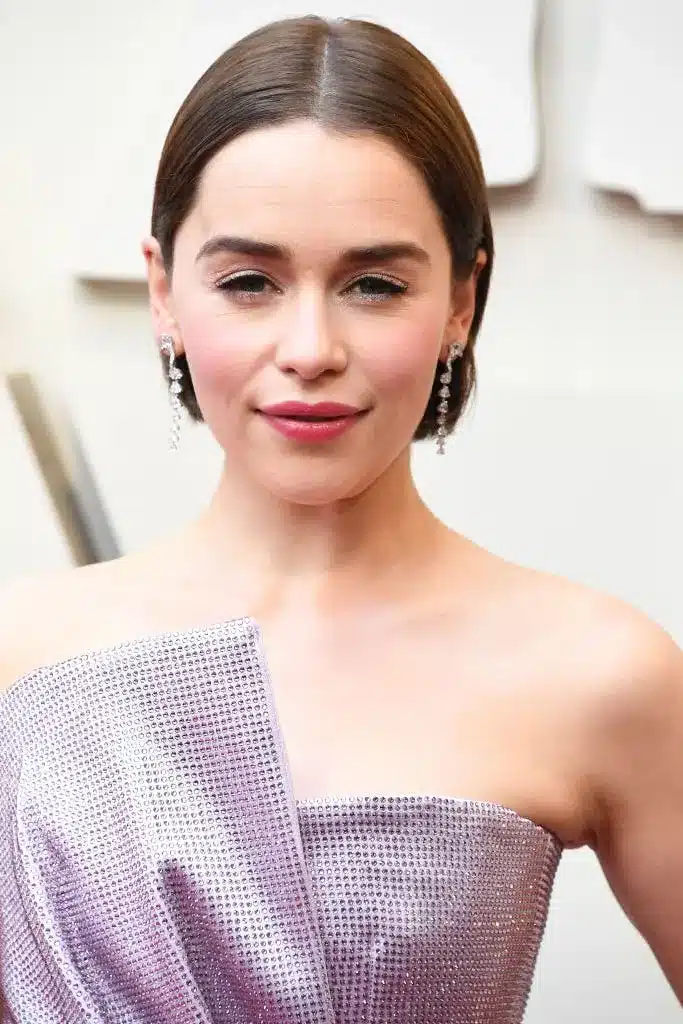 Emilia Clarke with a bixie haircut