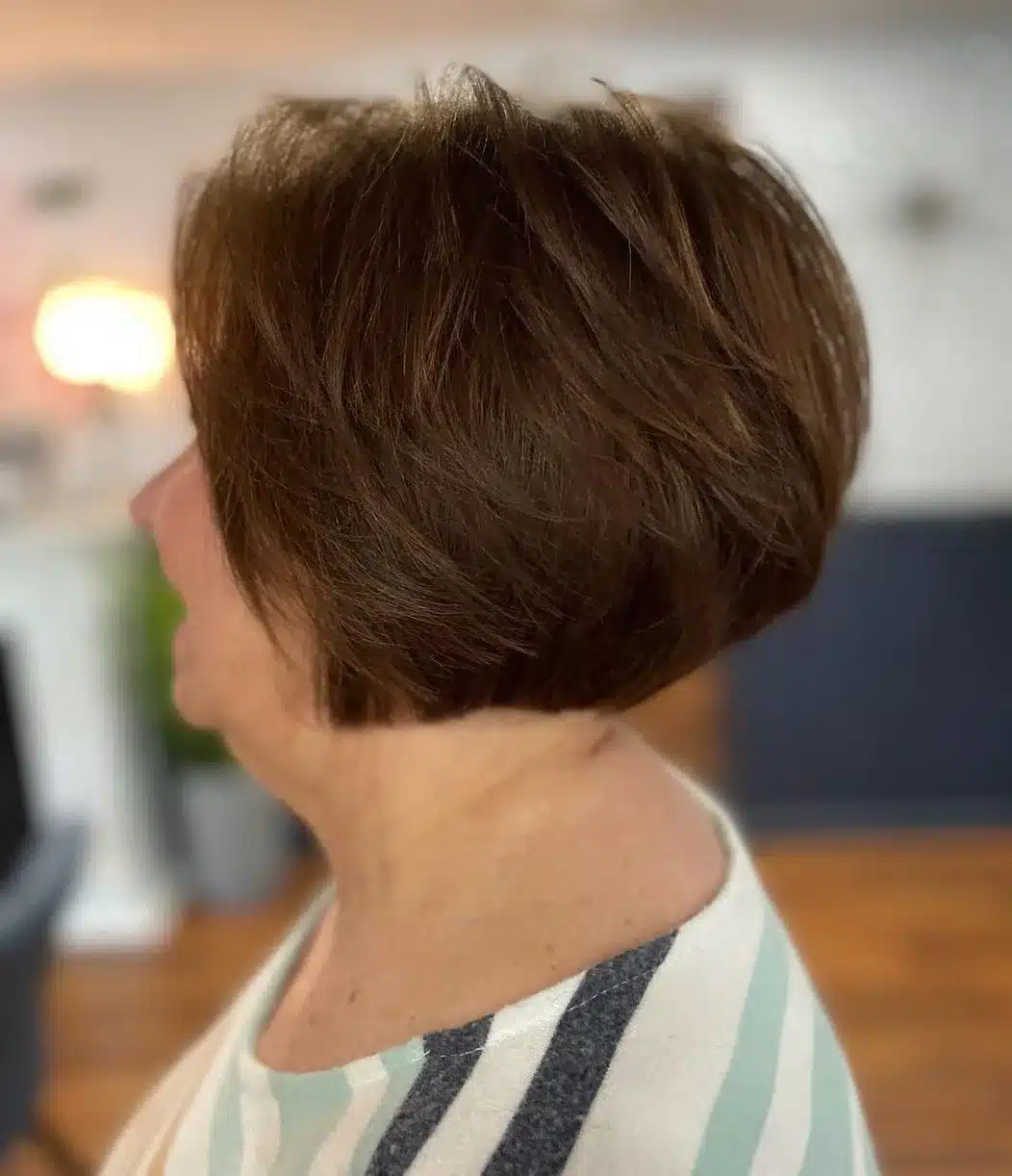 Pixie bob with blended layers for older women